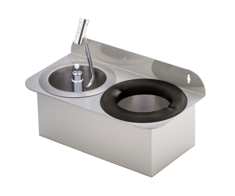 round-version, dipperwell shower, drain insert, XL behaelter, rundes abklopfprofil