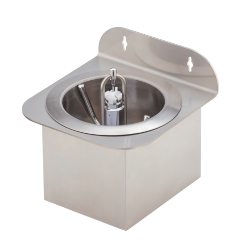 single jar rinser unit, activation bail, round container, stainless-steel construction, angle holder, anbauhalterung, kragenduscharme, innen-/aussenreinigung, glasses, jugs, mugs