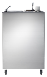 mobile portioniererspuele, mobile dipper well, steckfertig, handwash basin, becherspender, water-tap, rollbar